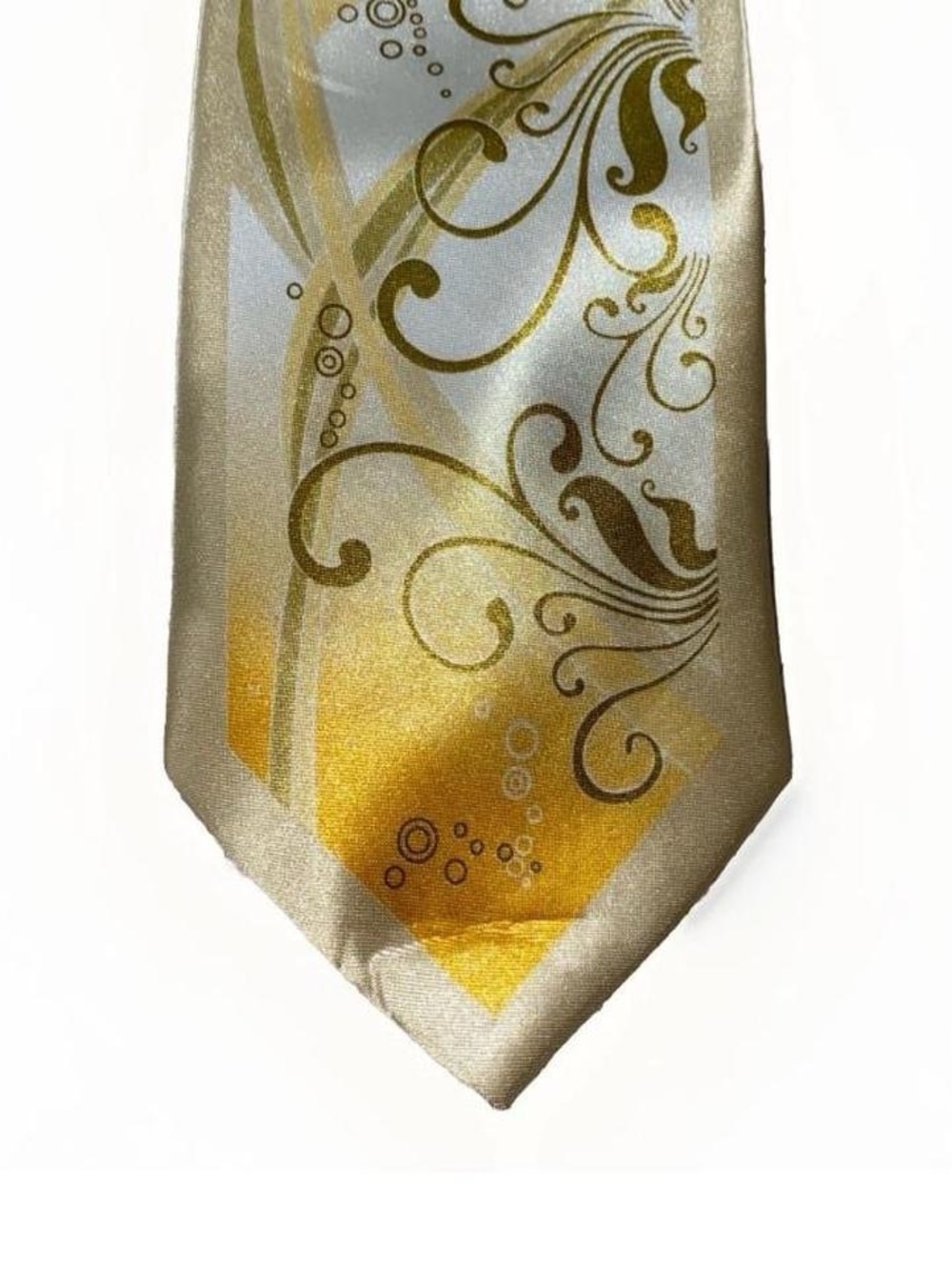 Men's Gold Floral Swirl Tie - Satin Finish